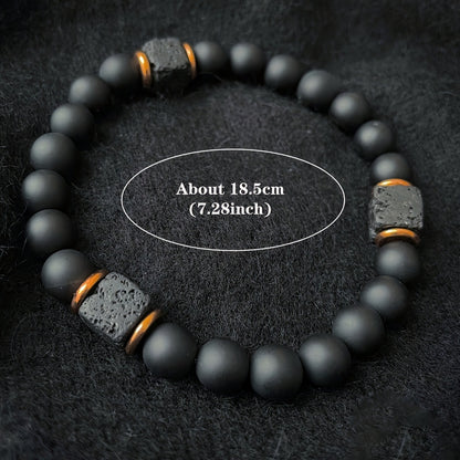 Strength Bracelet - Black Onyx Cube Bracelet for Grounding & Focus