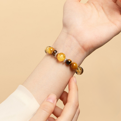 Citrine & Tiger's Eye Bracelet – Wealth, Abundance & Positive Energy