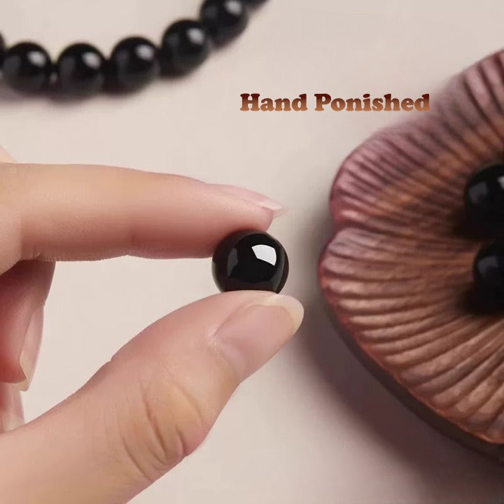 Natural Black Obsidian Bracelet for Protection and Grounding