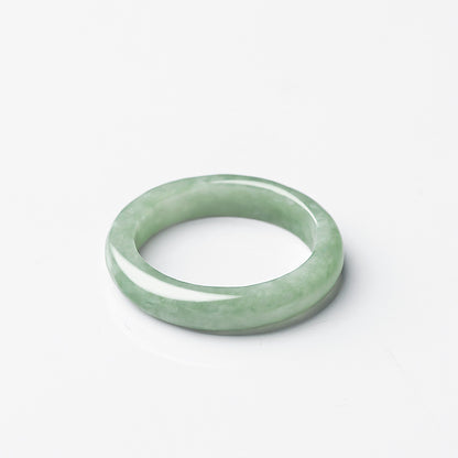 Premium Grade A Natural Jadeite Jade Ring - Thin Band for Serenity and Style