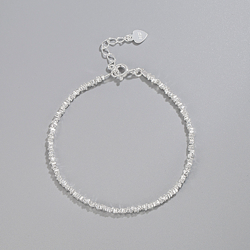 Real 925 Sterling Silver Shimmering Shred Bracelet – Elegant Minimalist Jewelry