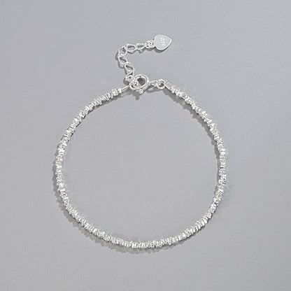 Real 925 Sterling Silver Shimmering Shred Bracelet – Elegant Minimalist Jewelry