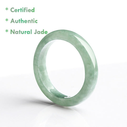 Certified Grade A Jadeite Jade Ring – Natural Green Jade Thin Band