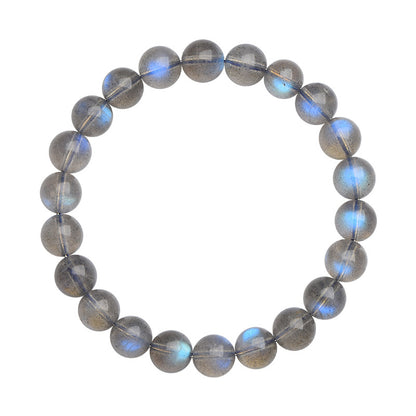 Natural Blue Flash Grey Moonstone Bracelet – Labradorite Effect Glow Jewelry