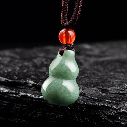 Authentic jade gourd pendant feng shui amulet for prosperity