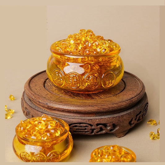 Citrine Treasure Bowl and Ingots - Wealth & Abundance