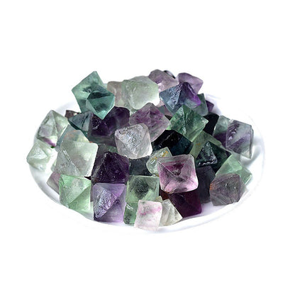 Natural Rainbow Fluorite Octahedron Crystals – Raw Healing Stones for Energy Cleansing & Décor