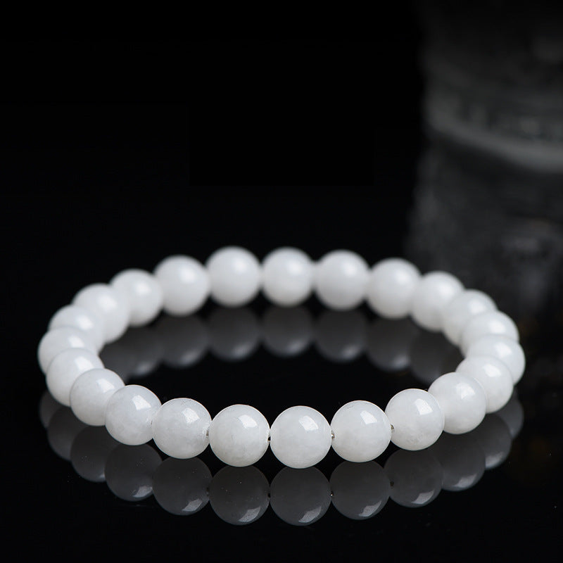 Certified Pure Elegance White Hetian Jade Bracelet - Harmony & Balance