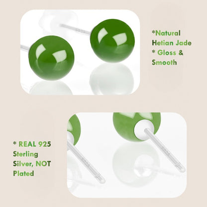Women’s natural feng shui jade earrings with certificate