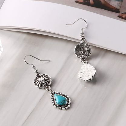Vintage Boho Turquoise Earrings – Handmade Jewelry for Women