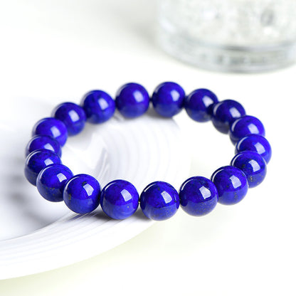 natural 5A grade lapis lazuli bead bracelet premium blue gemstone