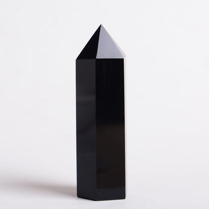 Natural Black Obsidian Crystal Point - Grounding & Protection