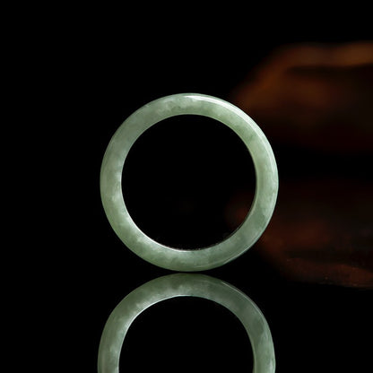 Certified Grade A Jadeite Jade Ring – Natural Green Jade Thin Band