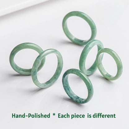 Certified Grade A Jadeite Jade Ring – Natural Green Jade Thin Band
