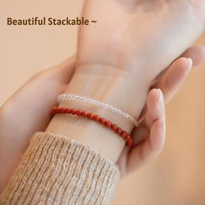 natural red agate bracelet healing crystal gemstone 4mm stackable