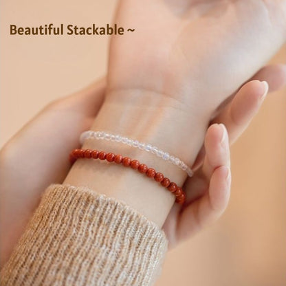 natural red agate bracelet healing crystal gemstone 4mm stackable