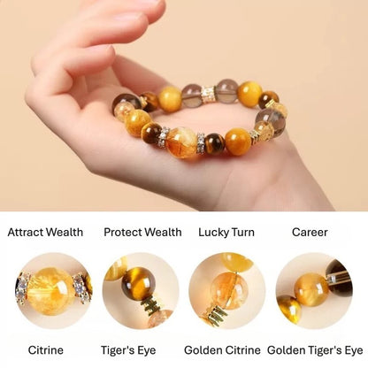 Citrine & Tiger's Eye Bracelet – Wealth, Abundance & Positive Energy