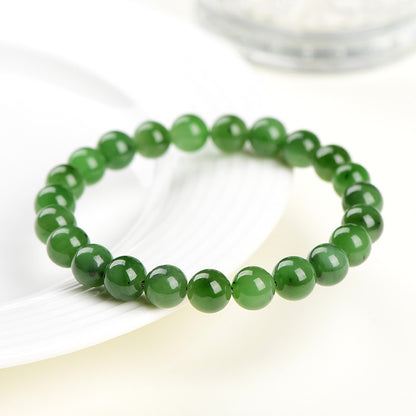 Certified Dark Green Hetian Jade Bracelet - Pure Harmony & Balance