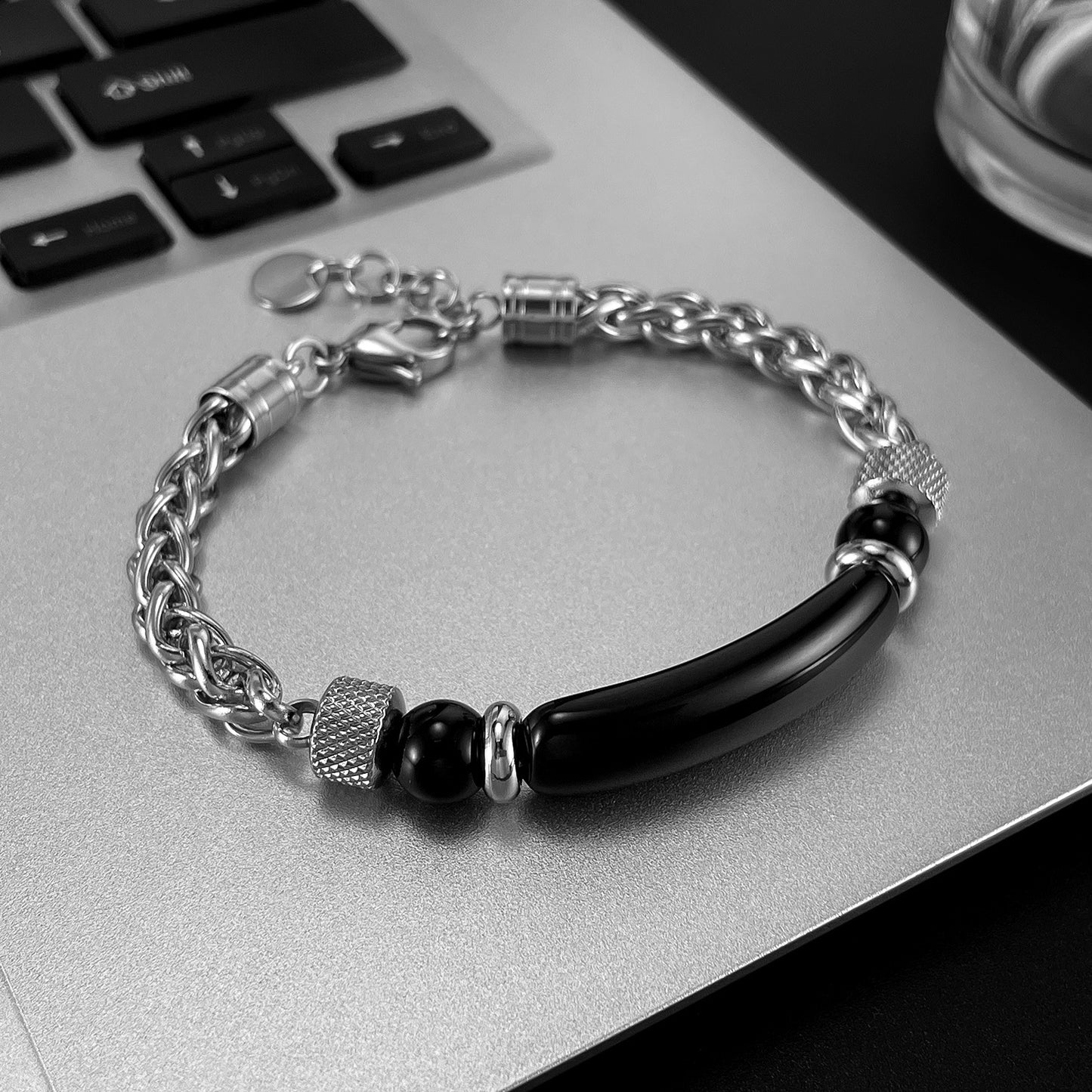 Titanium Tiger’s Eye Bracelet – Natural Stone Men’s Protection Jewelry