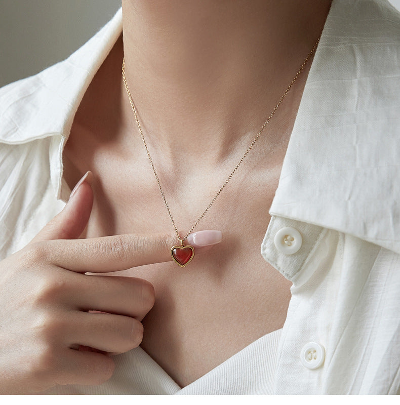 Carnelian Heart Necklace - Boost Confidence, Courage & Creativity