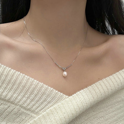 925 Sterling Silver Freshwater Pearl Pendant Necklace – Timeless Classic Jewelry
