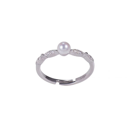 925 sterling silver freshwater pearl ring with 5mm pearl