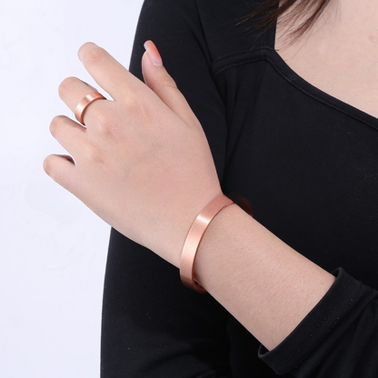 99.99% Pure Red Copper Magnetic Bangle & Ring Set – Balance & Vitality