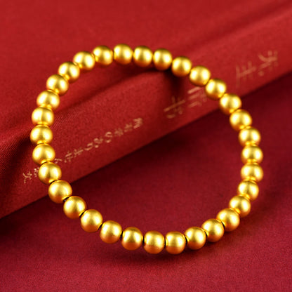 Golden Copper Beads Bracelet – Premium Matte Finish for Energy & Wellness