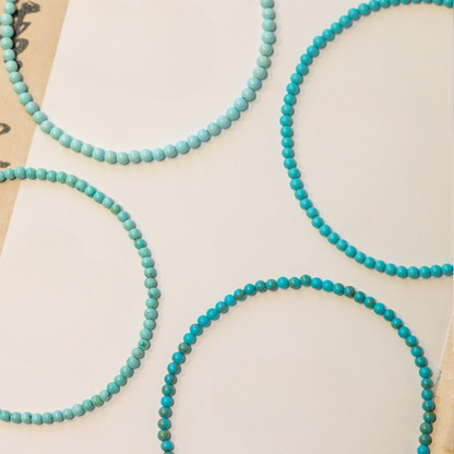 14k Gold Plated 2mm Turquoise Thin Bracelet – Minimalist Stackable Jewelry