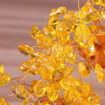 Handmade Citrine Crystal Tree Of Life - Attract Wealth