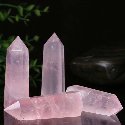 Natural Rose Quartz Crystal Point – Healing Stone Wand
