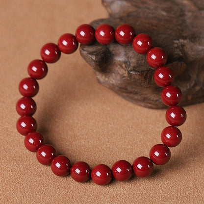 Pure Hand Polished Classic 90% High Content Cinnabar Bracelet - Enhance Energy & Well-being