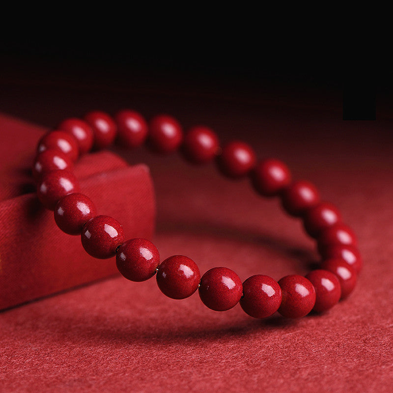 Pure Hand Polished Classic 90% High Content Cinnabar Bracelet - Enhance Energy & Well-being