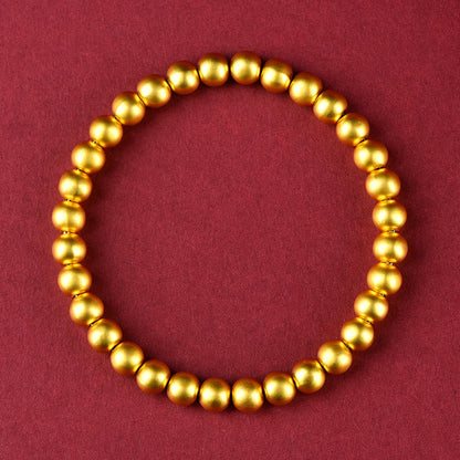 Golden Copper Beads Bracelet – Premium Matte Finish for Energy & Wellness