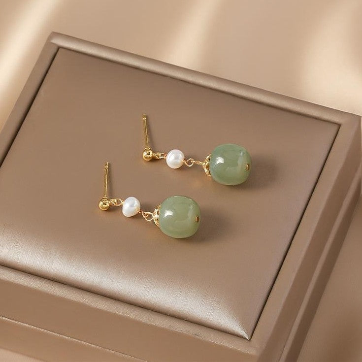 natural jade harmony earrings spiritual gift