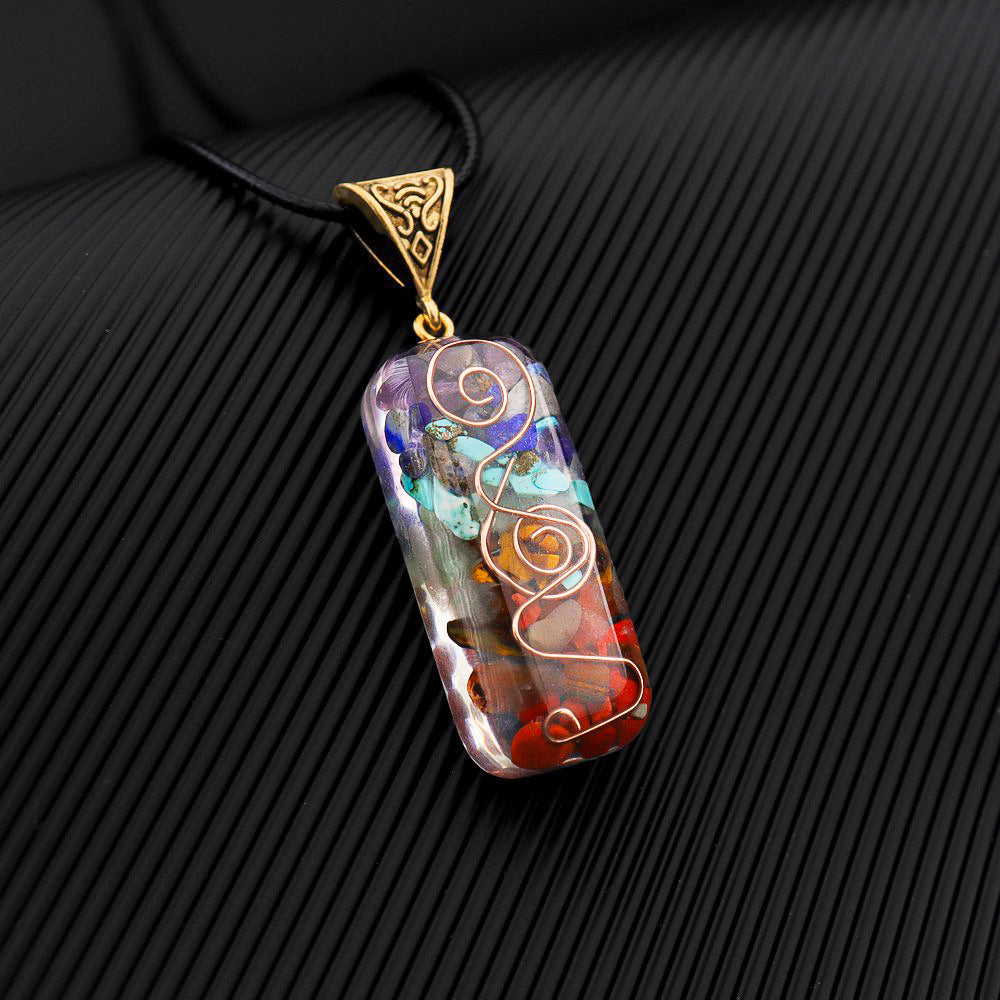 Natural Gemstone high quality Pendant Necklace-Healing 7 Chakra Crystal Reiki Chakra Necklace