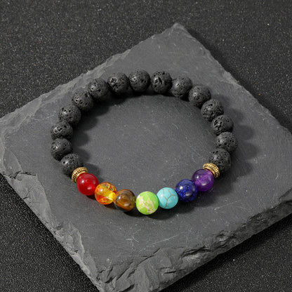 7 Chakra Lava Stone Bracelet - Chakra Harmony