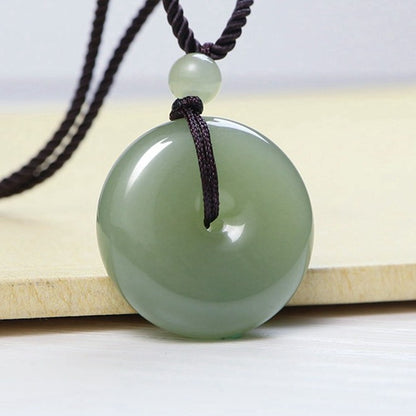 Premium Certified Hetian Jade Donut Necklace – Authentic Natural Jade Pendant