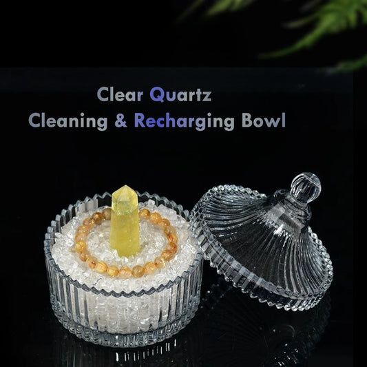 Clear Quartz Crystal Charging Bowl – Cleanse & Recharge Crystals & Jewelry