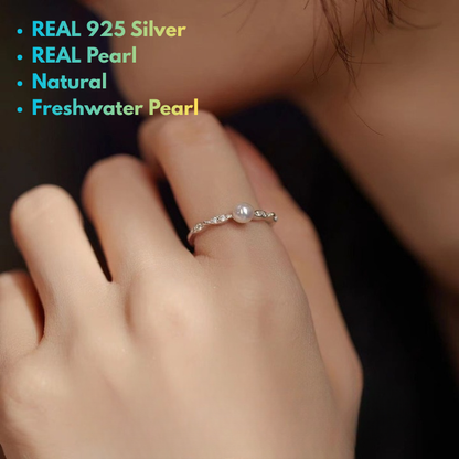 925 sterling silver freshwater pearl ring with 5mm pearl