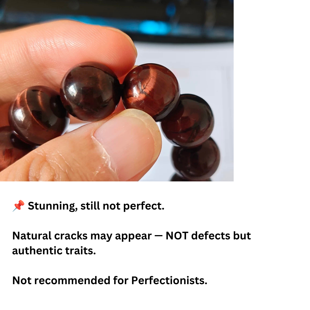 Natural Red Tiger Eye Gemstone Beads Close Up Detail