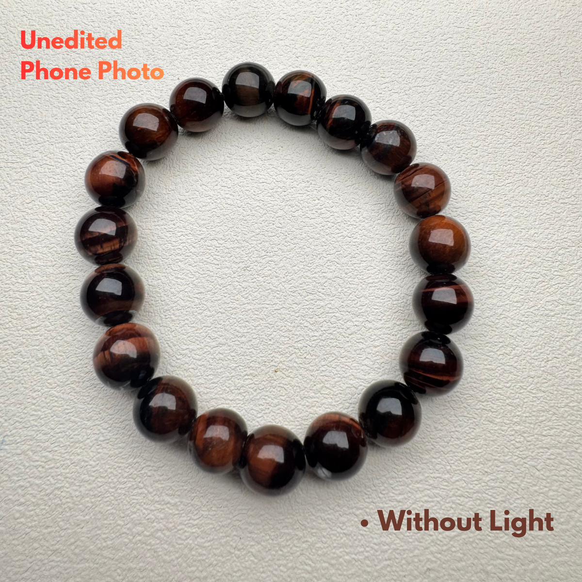 Genuine Red Tiger Eye Bracelet with Rich Reddish Brown Color