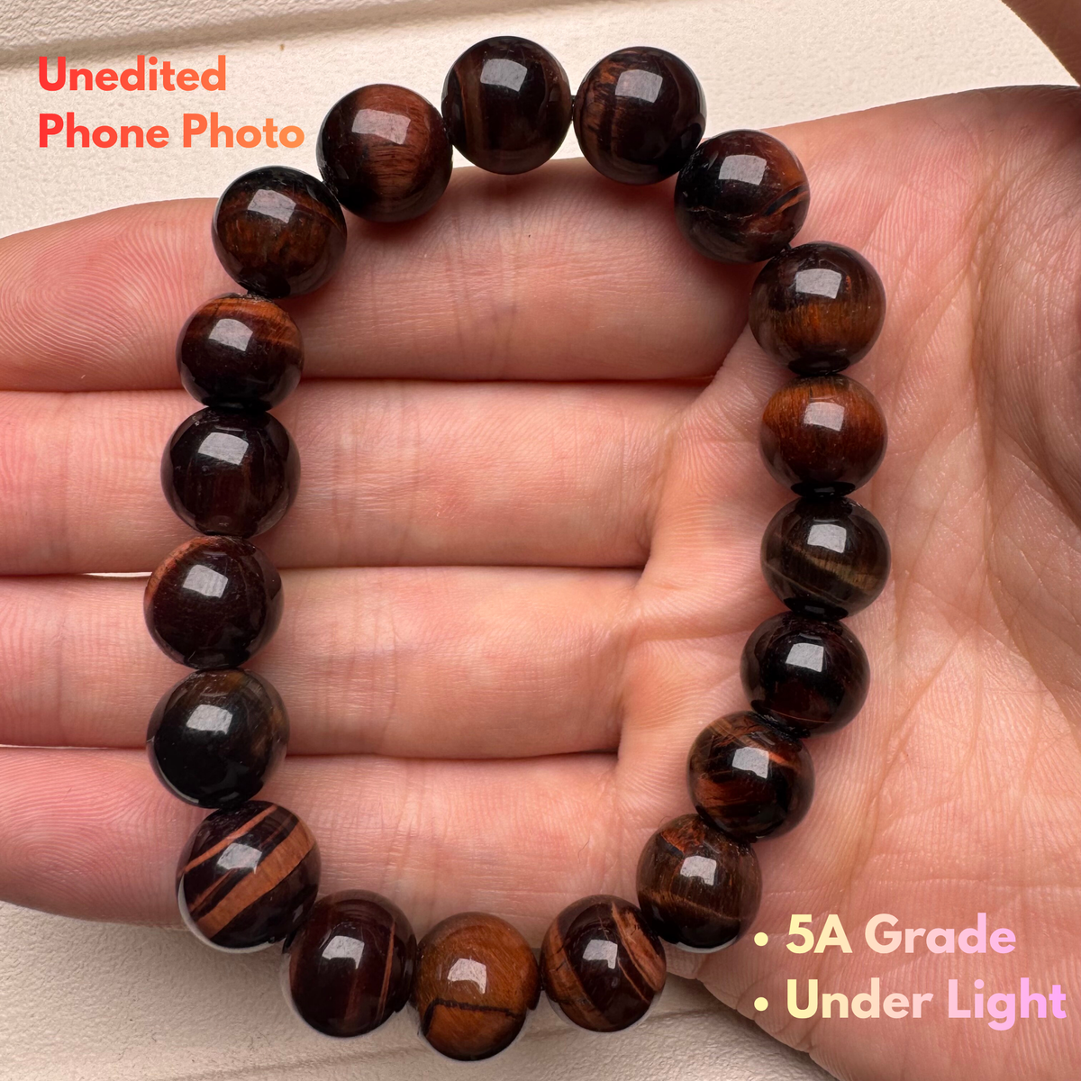 Natural Red Tiger Eye Gemstone Showing Chatoyant Cat Eye Effect
