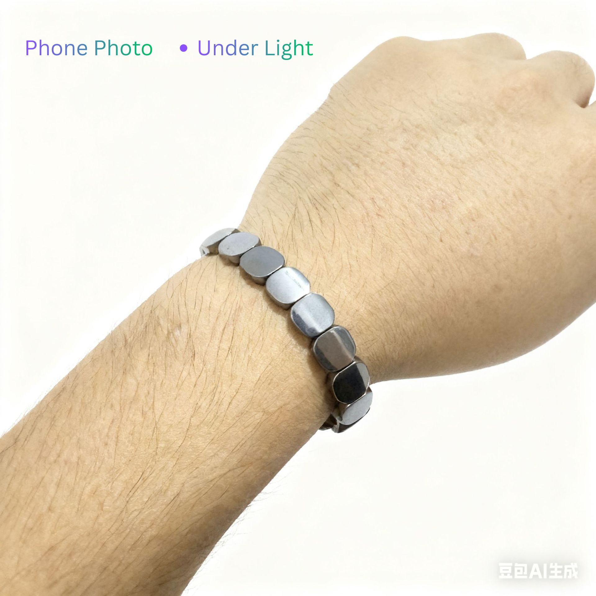 Men wearing hematite bracelet for grounding and protection