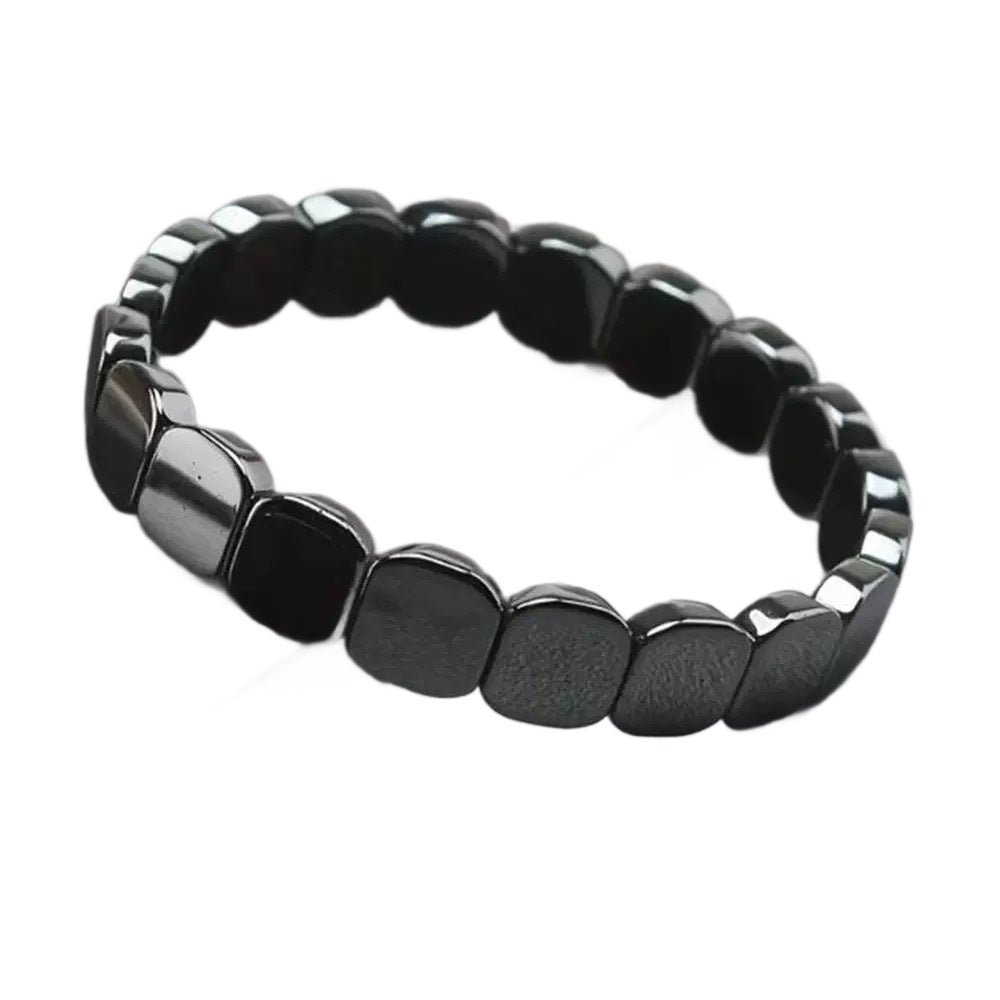 Authentic hematite beaded bracelet men’s gemstone jewelry