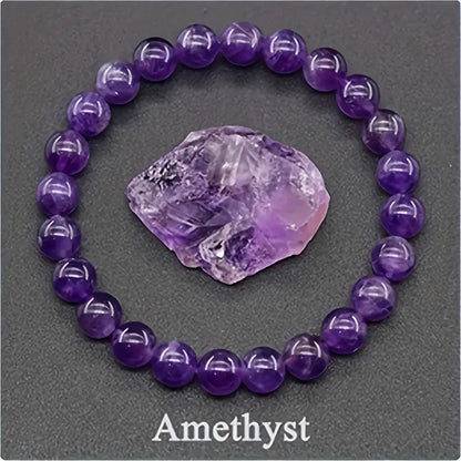 Natural Amethyst Healing Bracelet for Protection & Calm