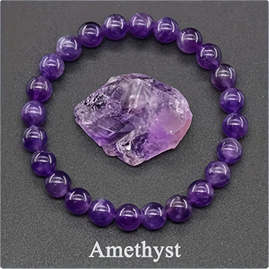 Natural Amethyst Healing Bracelet for Protection & Calm