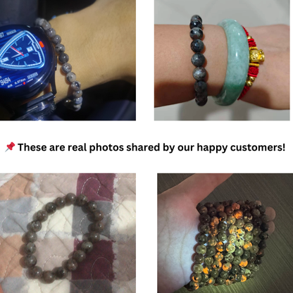 natural flame stone bracelet men uv glow crystal jewelry stretch fit