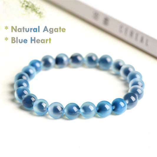Blue Heart Agate Bracelet – Natural Healing Crystal Jewelry
