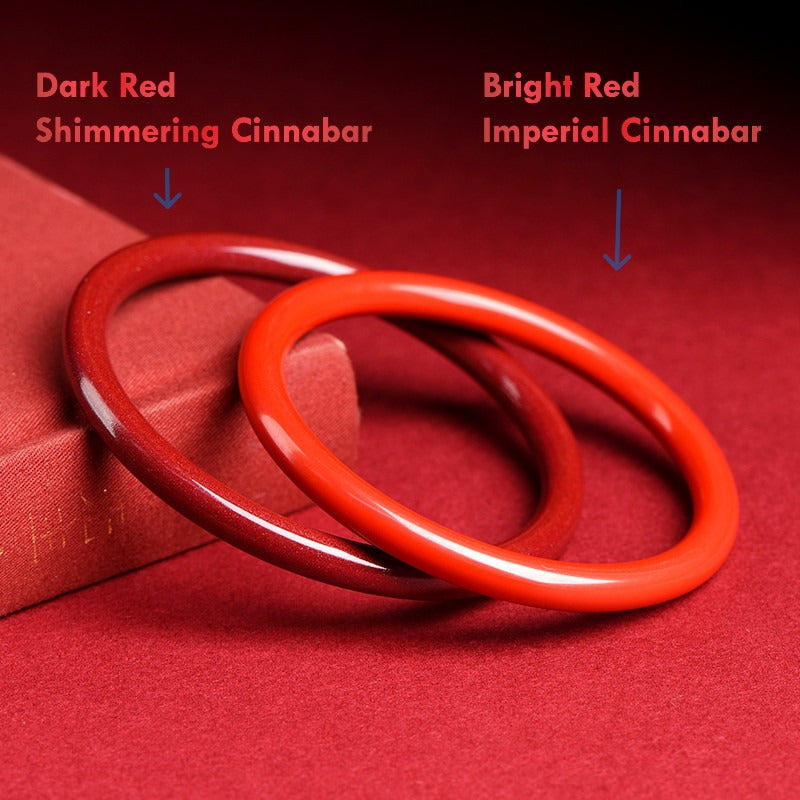 Thin stackable cinnabar bracelet for protection